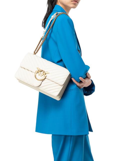 CLASSIC LOVE ONE Sac en cuir nappa blanc de soie-or antique - Sacs pour Femme