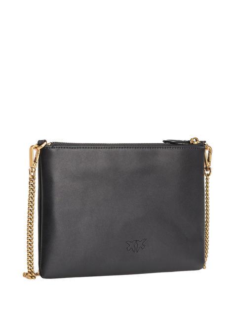 FLAT CLASSIC Pochette avec bandoulière en chaîne noir-or antique - Sacs pour Femme