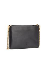 PINKO FLAT CLASSIC Pochette avec bandoulière en chaîne noir-or antique - Sacs pour Femme - 3