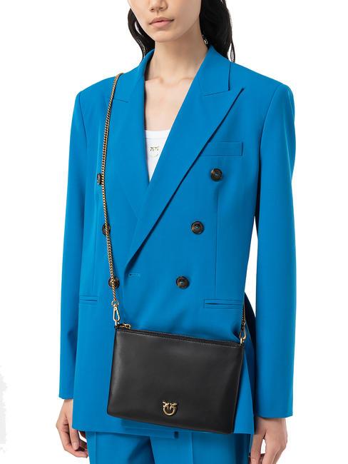 FLAT CLASSIC Pochette avec bandoulière en chaîne noir-or antique - Sacs pour Femme