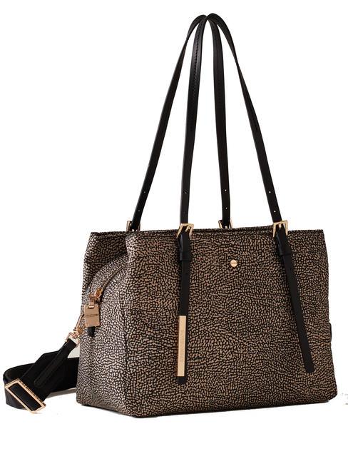L'ECOLE NYLON Cabas porté épaule, avec bandoulière OP / NATUREL / NOIR - Sacs pour Femme