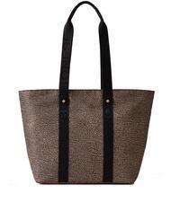 BORBONESE SHOPPER MEDIUM ECO LINE Sac de courses OP / NATUREL / NOIR - Sacs pour Femme - 3
