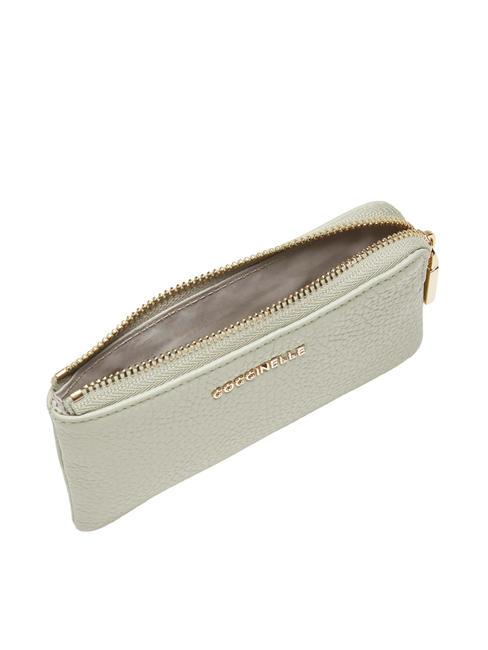 METALLIC SOFT Porte-monnaie enveloppe vert c&eacute;ladon - Portefeuilles Femme