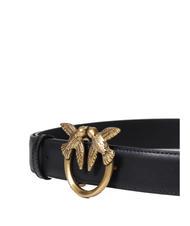 PINKO LOVE BERRY Ceinture en cuir noir-or antique - Ceintures - 3