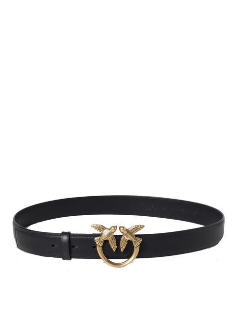 LOVE BERRY Ceinture en cuir noir-or antique - Ceintures