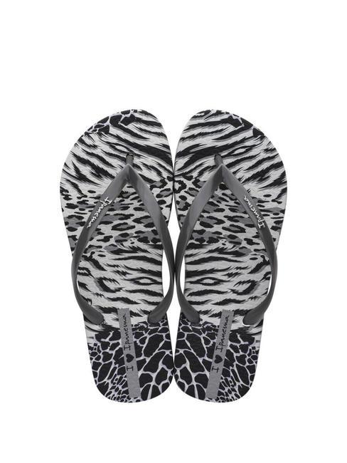 ANIMALE PRINT II  Tongs imprim&eacute;es gris noir - Chaussures Femme