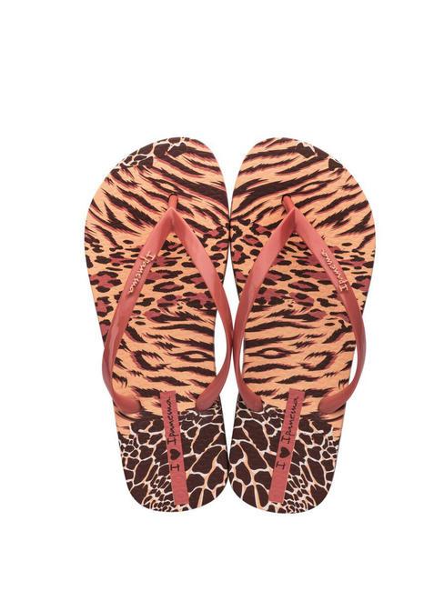 ANIMALE PRINT II  Tongs imprimées orange/beige - Chaussures Femme