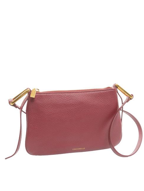 MAGIE Petit sac bandouli&egrave;re en cuir rouge grenat - Sacs pour Femme