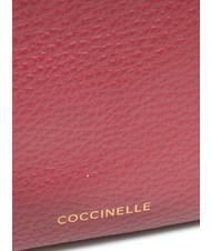 COCCINELLE MAGIE Petit sac bandouli&egrave;re en cuir rouge grenat - Sacs pour Femme - 3