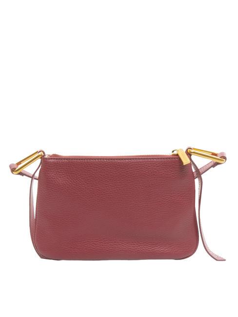 MAGIE Petit sac bandouli&egrave;re en cuir rouge grenat - Sacs pour Femme