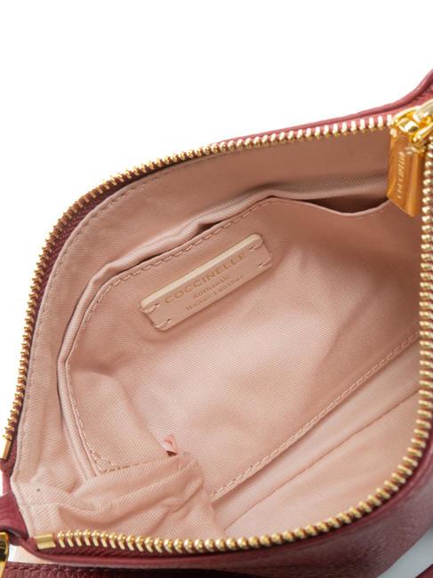MAGIE Petit sac bandouli&egrave;re en cuir rouge grenat - Sacs pour Femme
