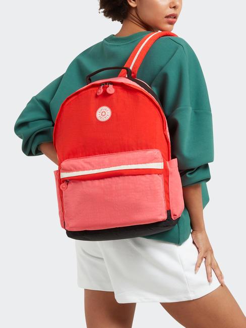 DAMIEN L Sac à dos avec support pour ordinateur 15,6" bloc rose tango - Sacs à dos pour l'École & les Loisirs