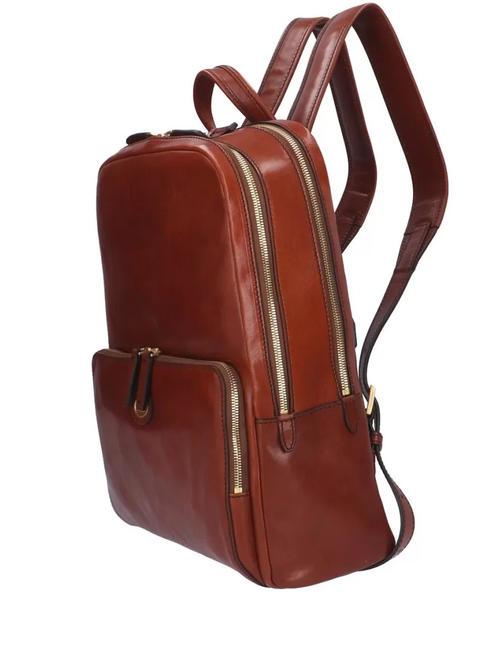 STORY Sac &agrave; dos PC 13", en cuir MARRON - Sacs &agrave; dos pour ordinateur portable