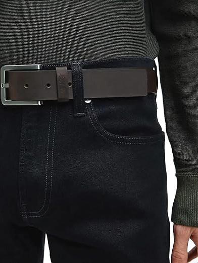 ESSENTIAL Ceinture en cuir marron foncé - Ceintures