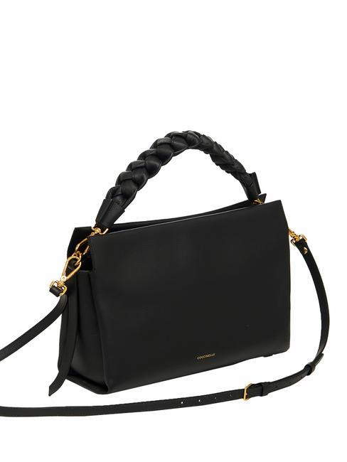 BOHEME GRANA DOUBLE Sac &agrave; main, avec bandouli&egrave;re, en cuir noir/cuir - Sacs pour Femme