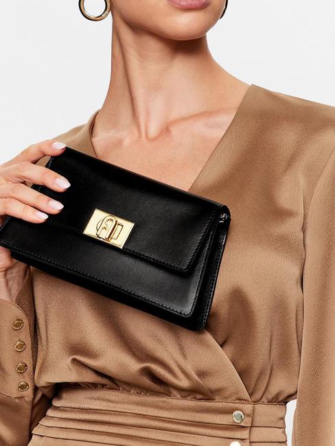 ZOE Sacoche de cadre avec chaîne Noir - Sacs pour Femme