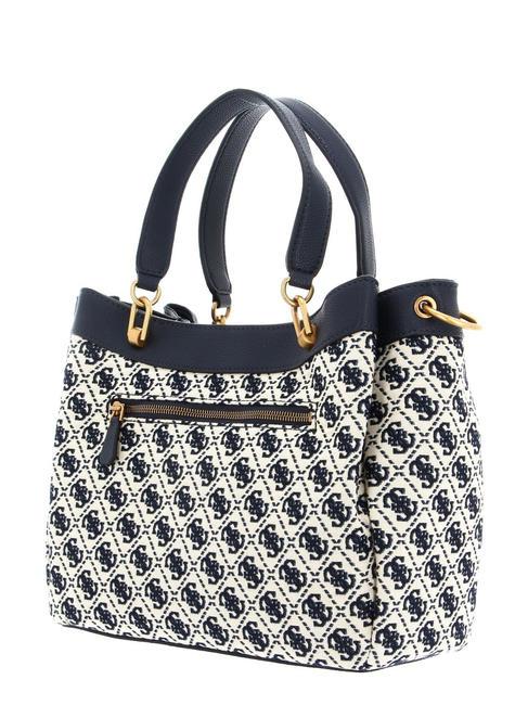 SHEMARA Sac jacquard avec bandouli&egrave;re logo marine - Sacs pour Femme