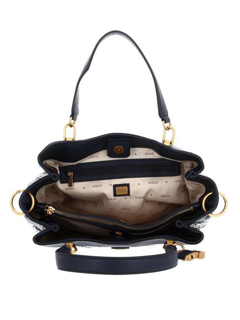 SHEMARA Sac jacquard avec bandouli&egrave;re logo marine - Sacs pour Femme