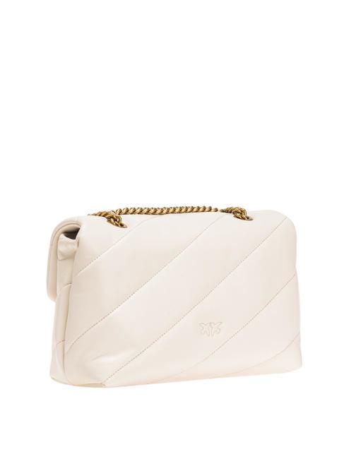 CLASSIC LOVE PUFF Sac en cuir nappa blanc de soie-or antique - Sacs pour Femme
