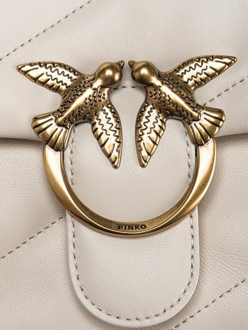 CLASSIC LOVE PUFF Sac en cuir nappa blanc de soie-or antique - Sacs pour Femme