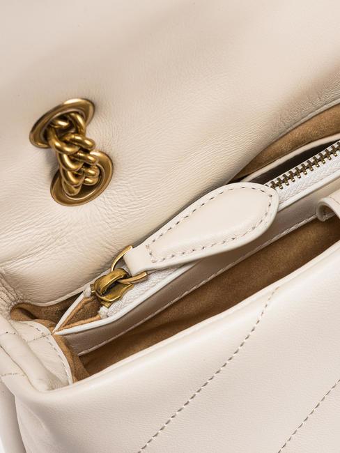 CLASSIC LOVE PUFF Sac en cuir nappa blanc de soie-or antique - Sacs pour Femme