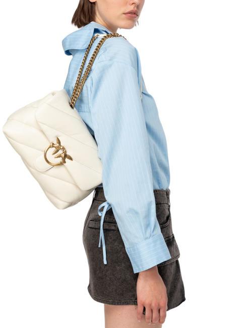 CLASSIC LOVE PUFF Sac en cuir nappa blanc de soie-or antique - Sacs pour Femme