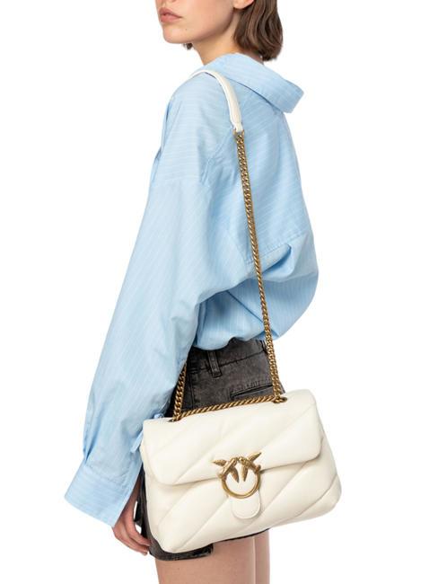 CLASSIC LOVE PUFF Sac en cuir nappa blanc de soie-or antique - Sacs pour Femme