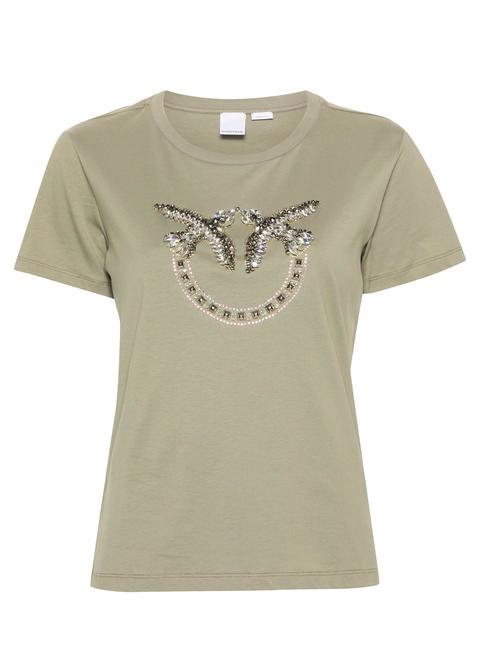 QUENTIN T-shirt avec application de bijoux vert vert - T-shirt