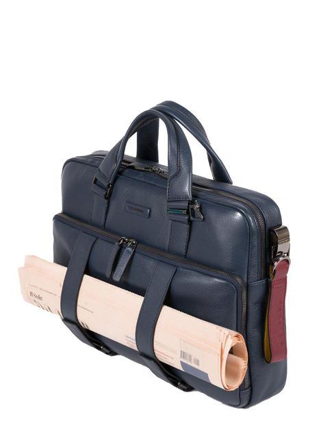 MODUS RESTYLING Mallette en cuir pour pc 14" bleu - Porte Documents Travail