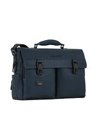 PIQUADRO HARPER Mallette pour ordinateur portable 15,6", en cuir bleu - Porte Documents Travail - 2