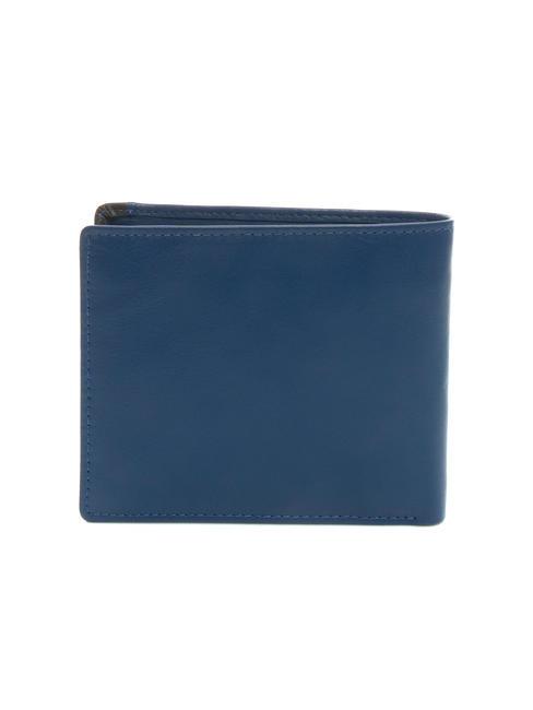 STRIPE portefeuille en cuir 8cc bleu marine/marron - Portefeuilles Homme