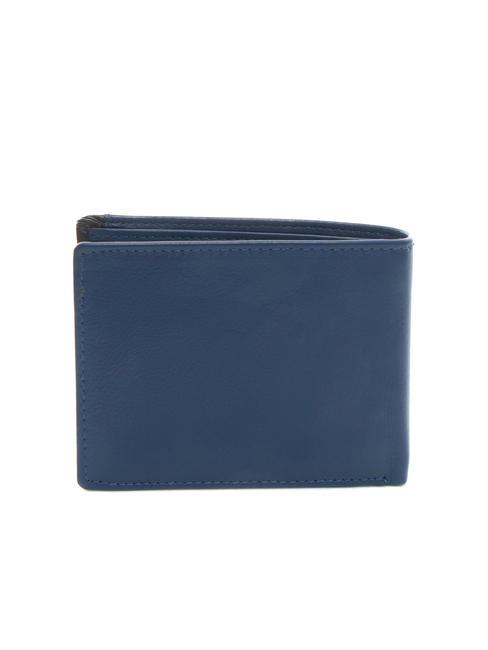 STRIPE Portefeuille en cuir avec porte-monnaie bleu marine/marron - Portefeuilles Homme