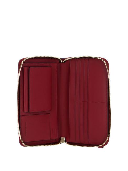 CIRCLE  Portefeuille zippé en cuir rouge 6 - Portefeuilles Femme