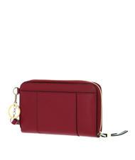 PIQUADRO CIRCLE  Portefeuille zippé en cuir rouge 6 - Portefeuilles Femme - 3