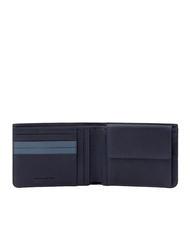 PIQUADRO PAAVO Portefeuille en cuir, avec porte-monnaie bleu - Portefeuilles Homme - 2