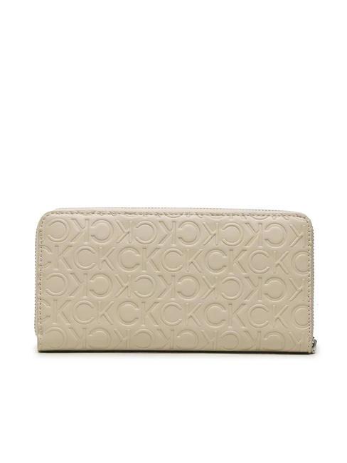 CK MUST Portefeuille zipp&eacute; beige pierre - Portefeuilles Femme