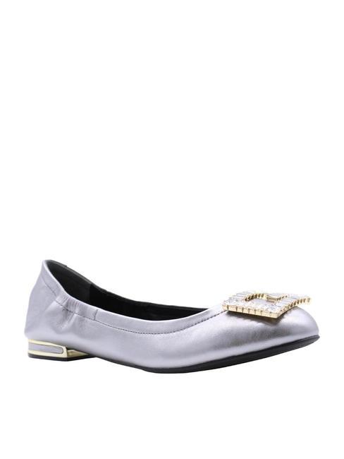 MICKLE Ballerines en cuir étain - Chaussures Femme