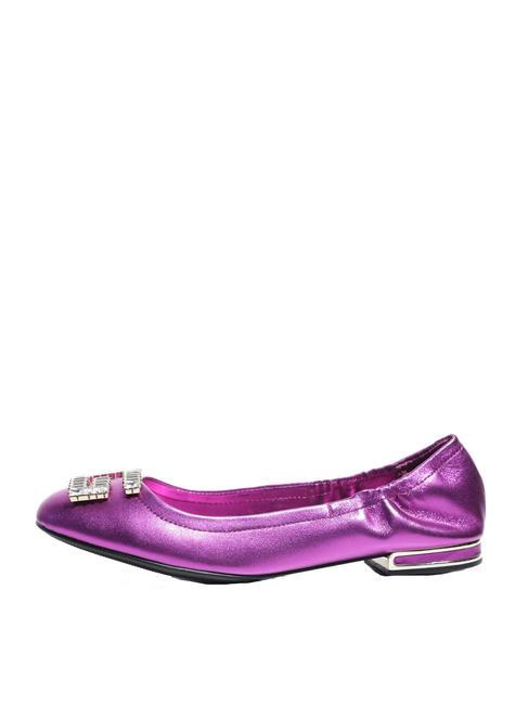 MICKLE Ballerines en cuir fuchsia - Chaussures Femme