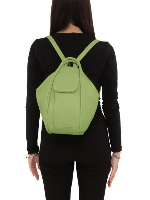 TRIO Sac à dos en cuir martelé pomme verte - Sacs pour Femme
