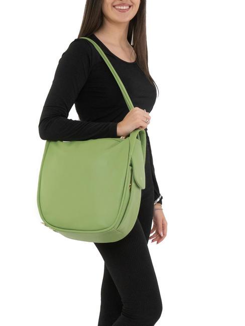 TRIO Sac à dos en cuir martelé pomme verte - Sacs pour Femme