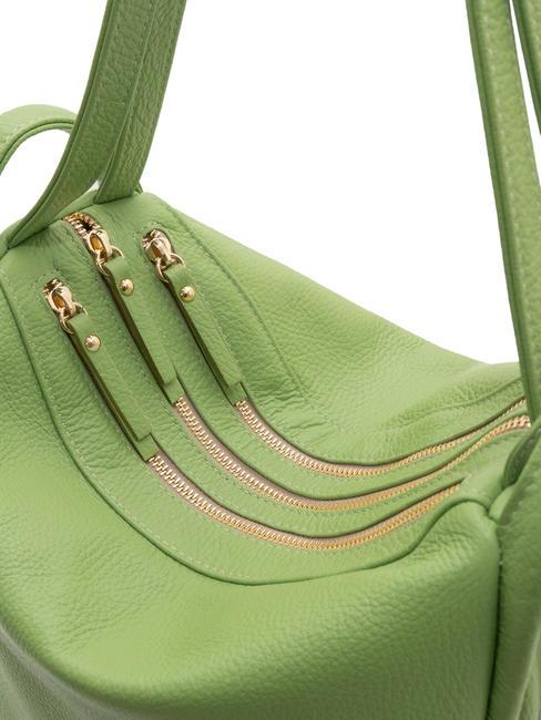 TRIO Sac à dos en cuir martelé pomme verte - Sacs pour Femme