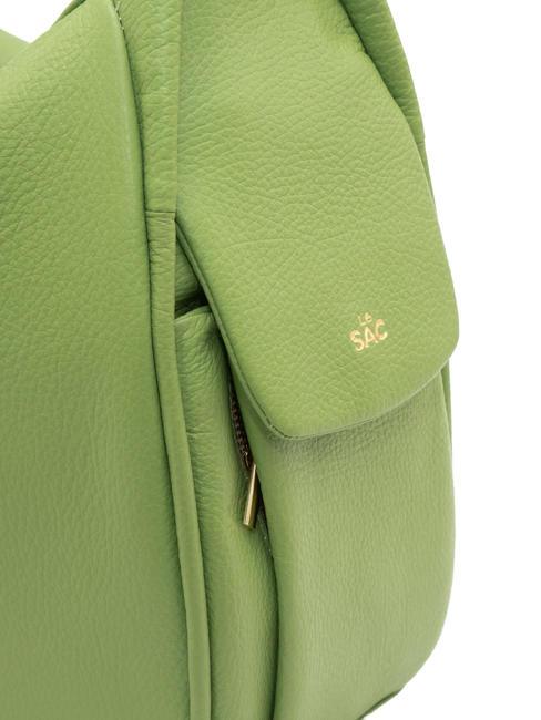 TRIO Sac à dos en cuir martelé pomme verte - Sacs pour Femme