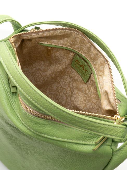 TRIO Sac à dos en cuir martelé pomme verte - Sacs pour Femme
