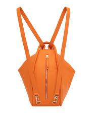 LESAC TRIO Sac &agrave; dos en cuir martel&eacute; orange - Sacs pour Femme - 3