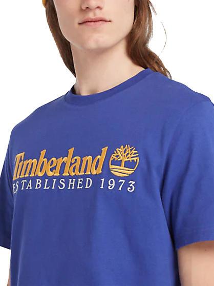 ESTABILISHED 1973 T-shirt en cotton clématite bleue wb - T-shirt