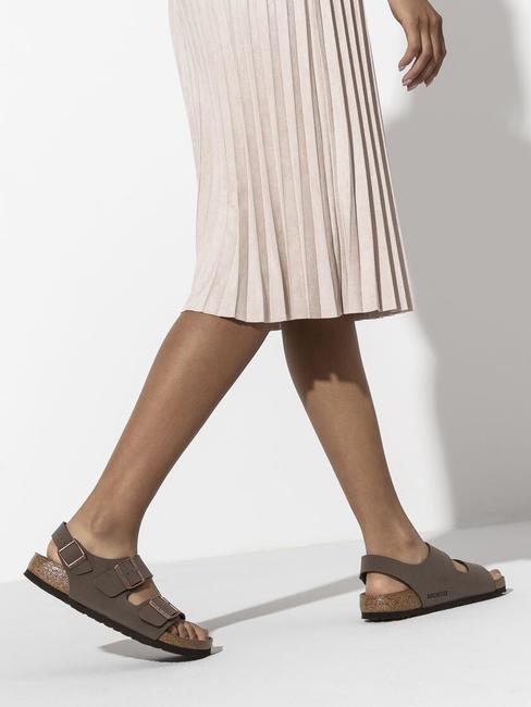 MILANO Babouche sandale Birko-Flor mocca - Chaussures unisexe