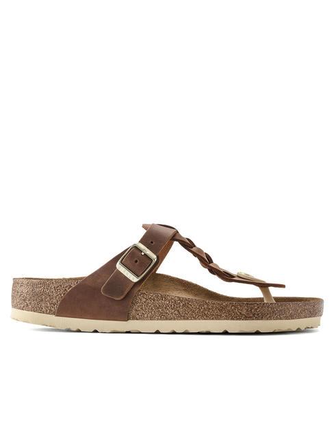 GIZEH Tongs en cuir Cognac - Chaussures unisexe