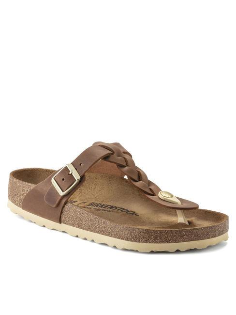 GIZEH Tongs en cuir Cognac - Chaussures unisexe