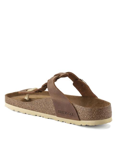 GIZEH Tongs en cuir Cognac - Chaussures unisexe