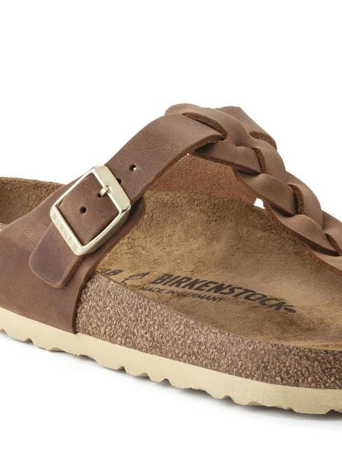 GIZEH Tongs en cuir Cognac - Chaussures unisexe